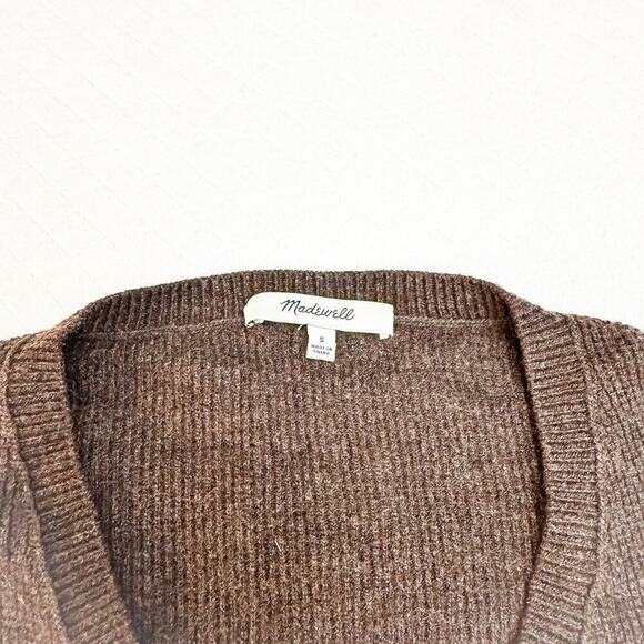 Madewell Brown Wool Alpaca Button Cardigan Pullover Sweater Size Small - Picture 3 of 6